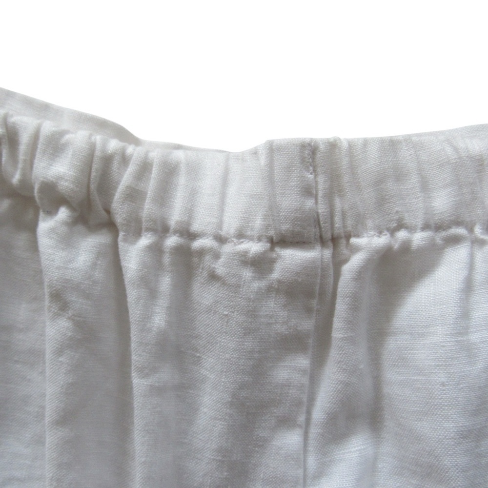 Elan White Linen Trouser Pants Large Button Wide Leg Minimalist Beach Boho - Picture 10 of 12